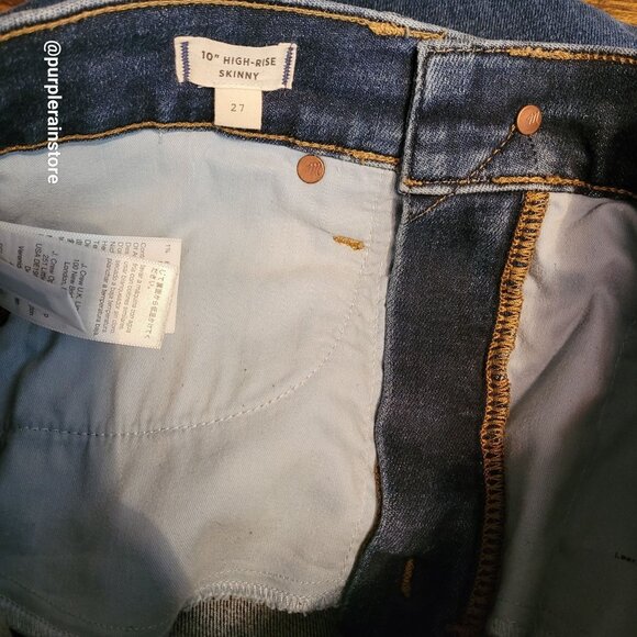 Madewell Jeans 27 Skinny 10" High Rise Cordell Wash MB968 Tummy Control Stretch - Picture 4 of 12